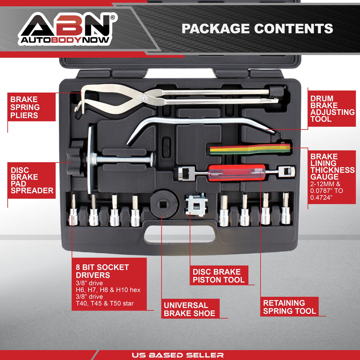 15-Piece Brake Kit with Brake Caliper Tool U303