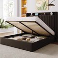 Full Lift Up Storage Hydraulic Bed Frame Black U873