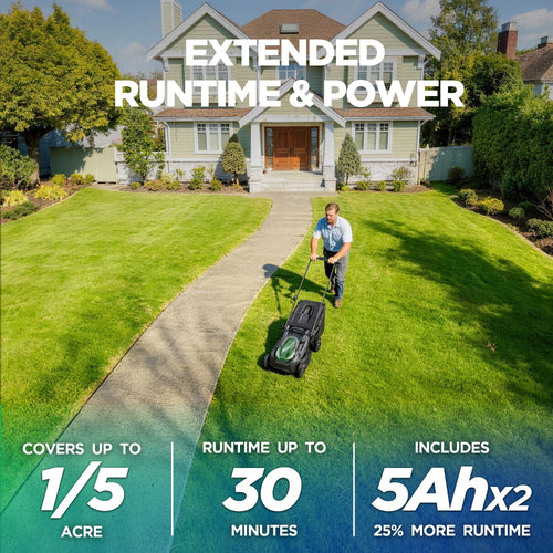 18" 40V Self-Propelled Cordless Electric Lawn Mower P1934