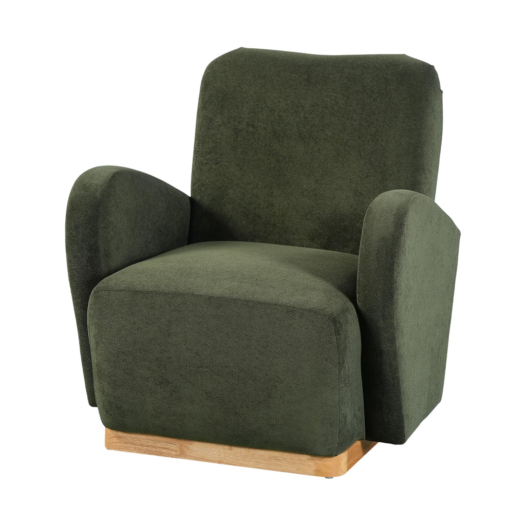Olive Green Velvet Upholstered Accent Chair Set of 2 Q83922